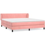  Box spring postelja z vzmetnico roza 160x200 cm žamet, (20791696) | Shoptok.si