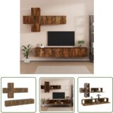 The Living Store Komplet TV omaric 7-delni dimljen hrast konstruiran les - Komplet TV Omaric, (21738302) | Shoptok.si