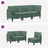  Komplet pohištva za dnevno sobo 3 pcs Morsko zelena Žamet, (5000272725) | Shoptok.si