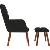  Stolica za opuštanje s osloncem za noge crna baršunasta | shoptok.hr