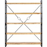 vidaXL knjižna omara 5-nadstropna 140x30x180 cm trden mangov les | Shoptok.si