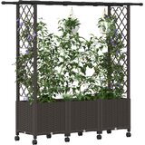 Povišeni krevet s mrežom i krovom Smeđa 162,5 x 40 x 142 cm PP | shoptok.hr
