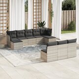 vidaXL 10-dijelni set vrtnih sofa poliratan s jastucima svijetlosivi | shoptok.hr