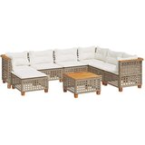  8-dijelni set vrtnih sofa od poliratana s jastucima bež 254 x 190.5 x 69 cm | Shoptok.si