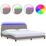  Okvir za krevet bez madraca smeđesivi 200x200 cm od tkanine - Sivo-smeđa 200 x 200 cm | shoptok.hr