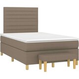  Box spring postelja z vzmetnico taupe 120x200 cm blago | Shoptok.si