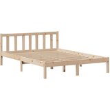 vidaXL Posteljni okvir brez vzmetnice 135x190 cm trdna borovina | Shoptok.si