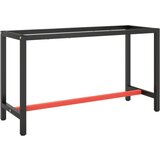 vidaXL Okvir za delovno mizo mat črn in mat rdeč 140x50x79 cm kovinski Cene