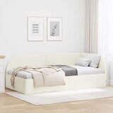 vidaXL Kotna postelja z vzglavjem krema 80 cm x 200 cm blago | Shoptok.si