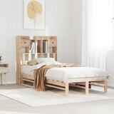 vidaXL Knjižna postelja brez vzmetnice bela 75x190 cm trdna borovina Cene