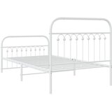  Metalni okvir kreveta uzglavlje i podnožje bijeli 100x200 cm | shoptok.hr
