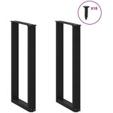  Noge za konzolni stol U-oblik 2 kom Crne 28 x (72-73) cm Čelik | shoptok.hr