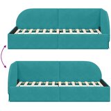 Kutni okvir kreveta s uzglavljem Tirkizna 80 cm x 200 cm Baršun | shoptok.hr