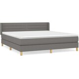  Box spring postelja z vzmetnico temno siva 180x200 cm blago, (20894474) | Shoptok.si
