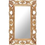 vidaXL ročno izrezljano ogledalo rjavo 80x50 cm trden mangov les | Shoptok.si