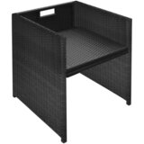  3-dijelni bistro set od poliratana s jastucima crni | shoptok.hr