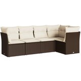  The Living Store Vrtna sedežna garnitura 5-delna z blazinami rjav poli ratan - Vrtna Sedežna Garniture, (21451547) | Shoptok.si