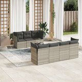 vidaXL 8-dijelni set vrtnih sofa od poliratana s jastucima svjetlosivi | shoptok.hr