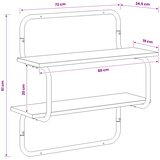  Zidna polica na 2 razine Siva Sonoma 80 x 24,5 x 61 cm | shoptok.hr