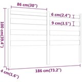  Posteljno vzglavje črno 186x4x100 cm trdna borovina, (20644435) | Shoptok.si