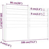  Uzglavlje za krevet crno 186 x 4 x 100 cm od masivne borovine | shoptok.hr