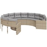 Maison Chic Vrtni kavč - Zunanji kavč z blazinami okrogel bež poli ratan, (22043601) | Shoptok.si