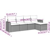  5-dijelni vrtni set sofa s jastucima bež od poliratana | shoptok.hr