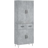 vidaXL Visoka komoda siva betona 69 5x34x180 cm od konstruiranog drva | shoptok.hr