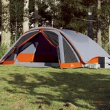 vidaXL Družinski šotor za 6 oseb siv vodoodporen