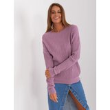 Fashion Hunters Light purple women's classic sweater with patterns Cene