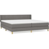  Box spring postelja z vzmetnico temno siva 200x200 cm blago, (20790123) | Shoptok.si