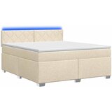  Krevet s box springom, madracem i LED-om Krem 180 x 200 cm | shoptok.hr