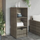  The Living Store Vrtna omara za shranjevanje siva 50x55x115 cm poli ratan - Vrtna Omara, (21463276) Cene