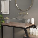 The Living Store Umivalnik z odprtino za odtekanje 49x25x15 cm keramičen srebrn - Umivalnik, (21751115) | Shoptok.si