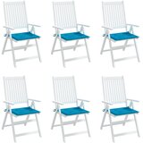  Jastuci za vrtne stolice 6 kom plavi 50 x 50 x 4 cm od tkanine | Shoptok.si