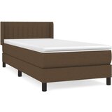  Box spring postelja z vzmetnico temno rjava 100x200 cm blago, (20724665) | Shoptok.si