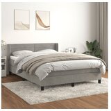  Box spring postelja z vzmetnico svetlo siv 140x190 cm žamet | Shoptok.si