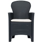 Bistro 3-dijelni bistro set od plastike s izgledom ratana antracit | shoptok.hr