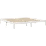  Knjižna postelja brez vzmetnice bela 180x200 cm trdna borovina | Shoptok.si