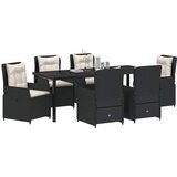  Vrtni set za objed 7 kom. Crna poliratan | shoptok.hr