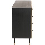 Woodman Crna/u prirodnoj boji niska komoda u dekoru hrasta 130x87 cm Jugend – | shoptok.hr