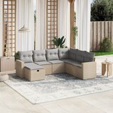 Maison Chic Seti vrtnega pohištva - Vrtna garnitura - Vrtni pohištvo set 7-delna z blazinami bež poli ratan, (21802215) | Shoptok.si