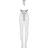 Obsessive N106 - mrežasti kombinezon s naramenicama s otvorenim vratom - crni (SL) | shoptok.hr