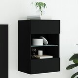 Maison Chic Stenska TV omarica - TV stojalo - Televizijska omarica z LED lučkami črna 40x30x60,5 cm, (21701274) | Shoptok.si