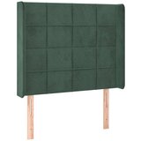  the living store vzglavje z ušesi temno zeleno 83x16x118/128 cm žamet - vzglavje, (21451998) | Shoptok.si