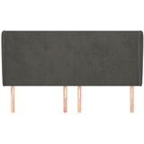  Uzglavlje s ušima tamnosivo 203x23x118/128 cm baršunasto | shoptok.hr
