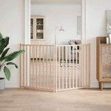  Vrata za pse sklopiva 2 panela 160 cm masivna jelovina | shoptok.hr