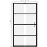  Vrata za tuš od kaljenog stakla 100 x 178 cm crna | shoptok.hr