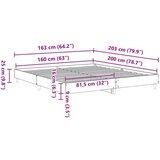  Posteljni okvir brez vzmetnice črn 160x200 cm inženirski les, (21792792) | Shoptok.si
