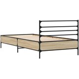  Okvir za krevet boja hrasta 75x190 cm konstruirano drvo i metal Smeđa 75 x 190 cm | shoptok.hr